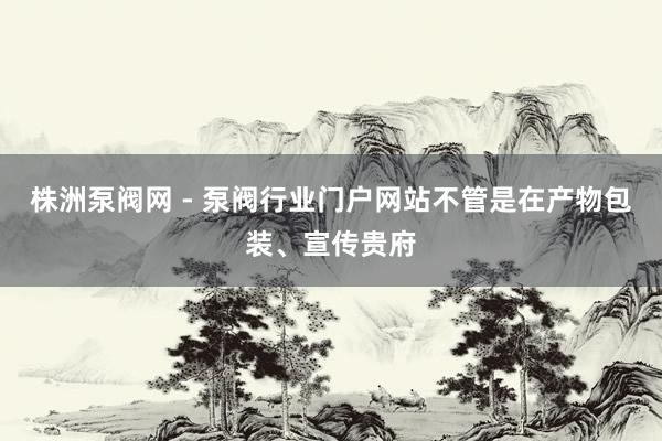 株洲泵阀网 - 泵阀行业门户网站不管是在产物包装、宣传贵府
